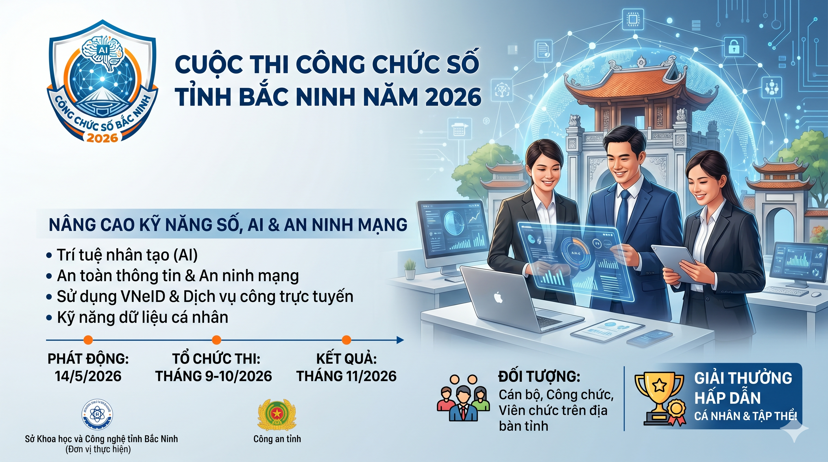 Cuộc thi kỹ năng số cho cán bộ, công chức, viên chức tỉnh Bắc Ninh năm 2026 CTKNS-BN